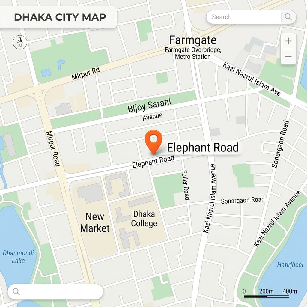 Yeamazing Location Map Elephant Road Dhaka