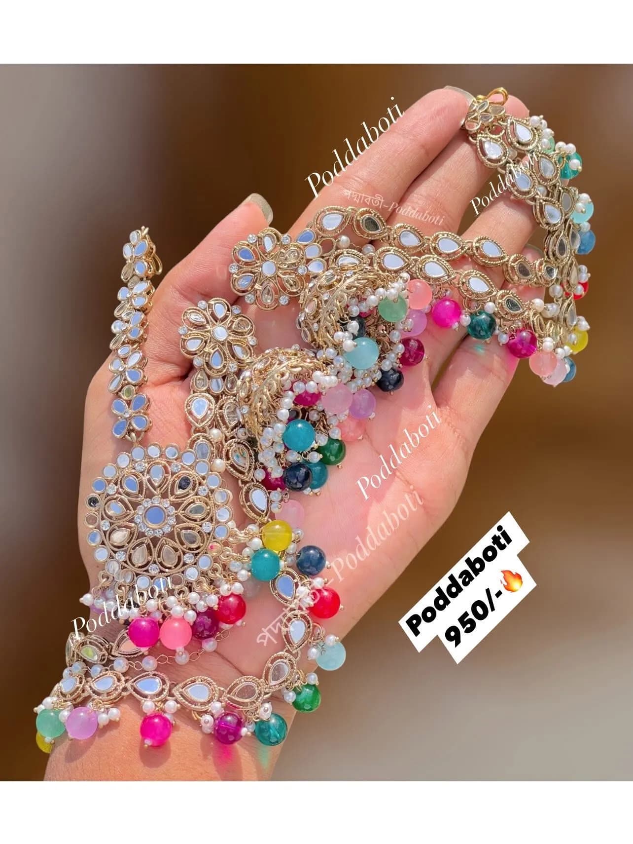 Kundan Earrings With Tana and Tikli!