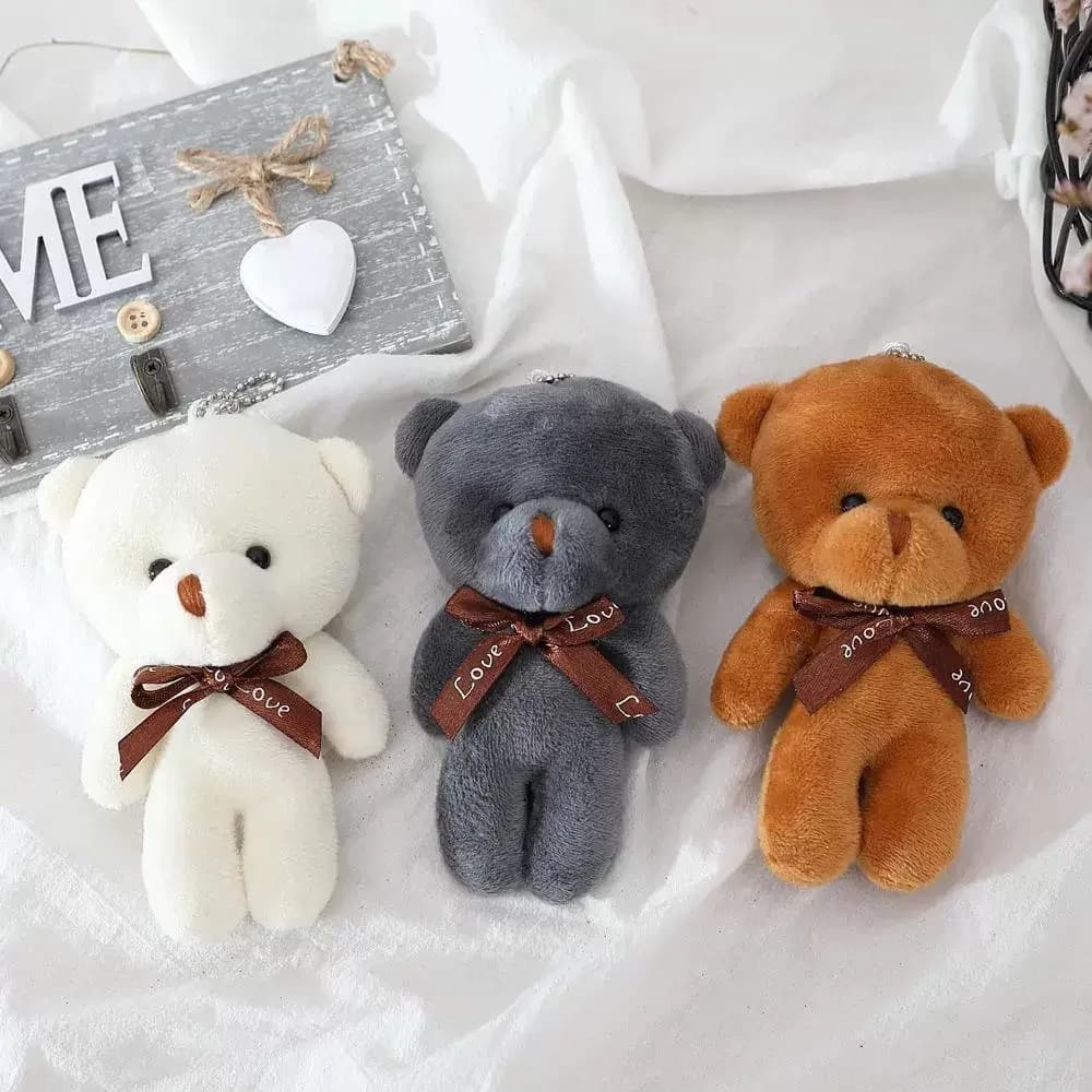 Cute Teddy Bear Plush Keychain