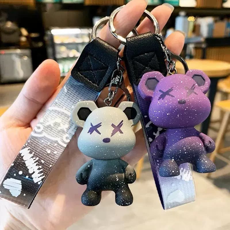 Galaxy Bear Keychain Charm