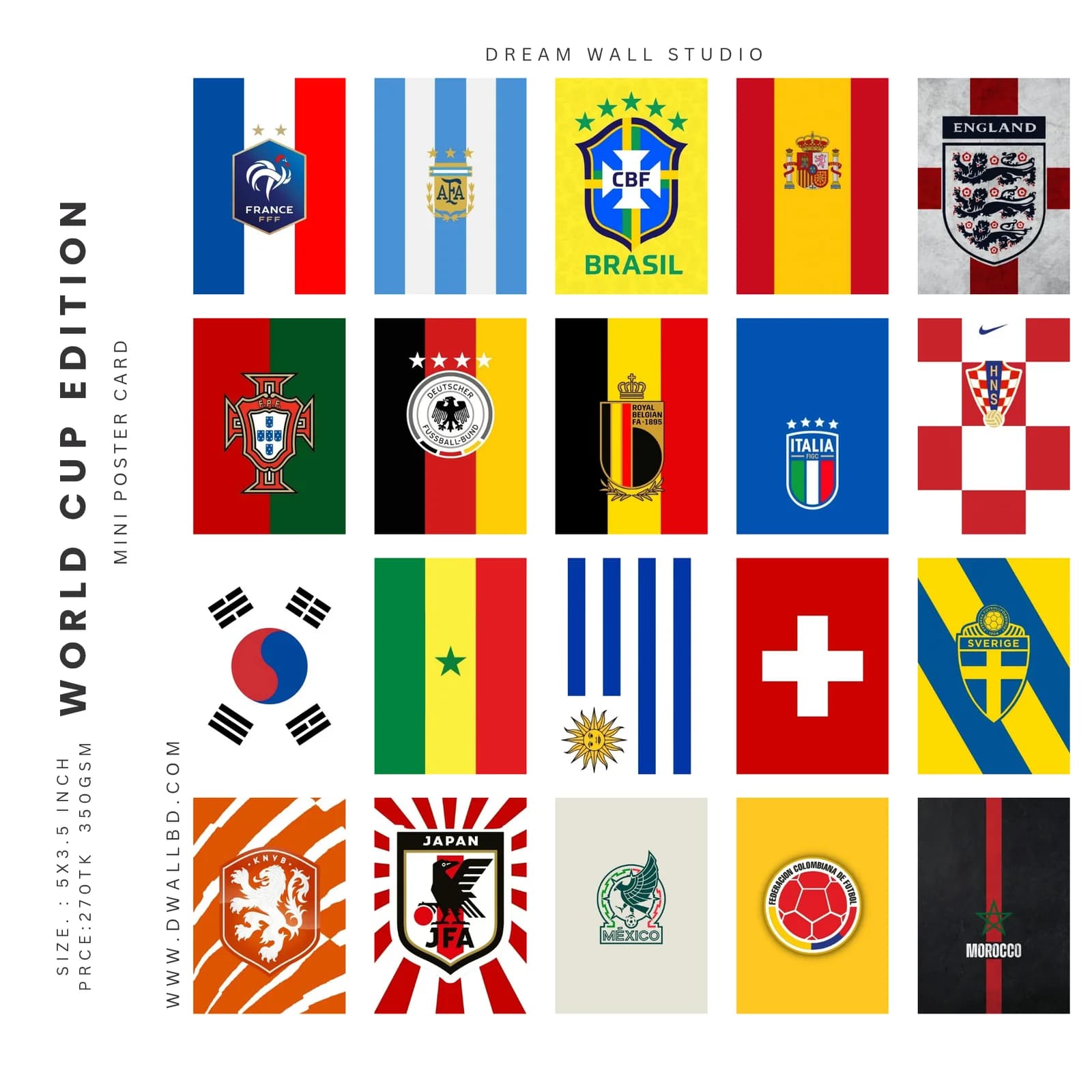 WORLD CUP FLAG EDITION MINI POSTER CARD SET